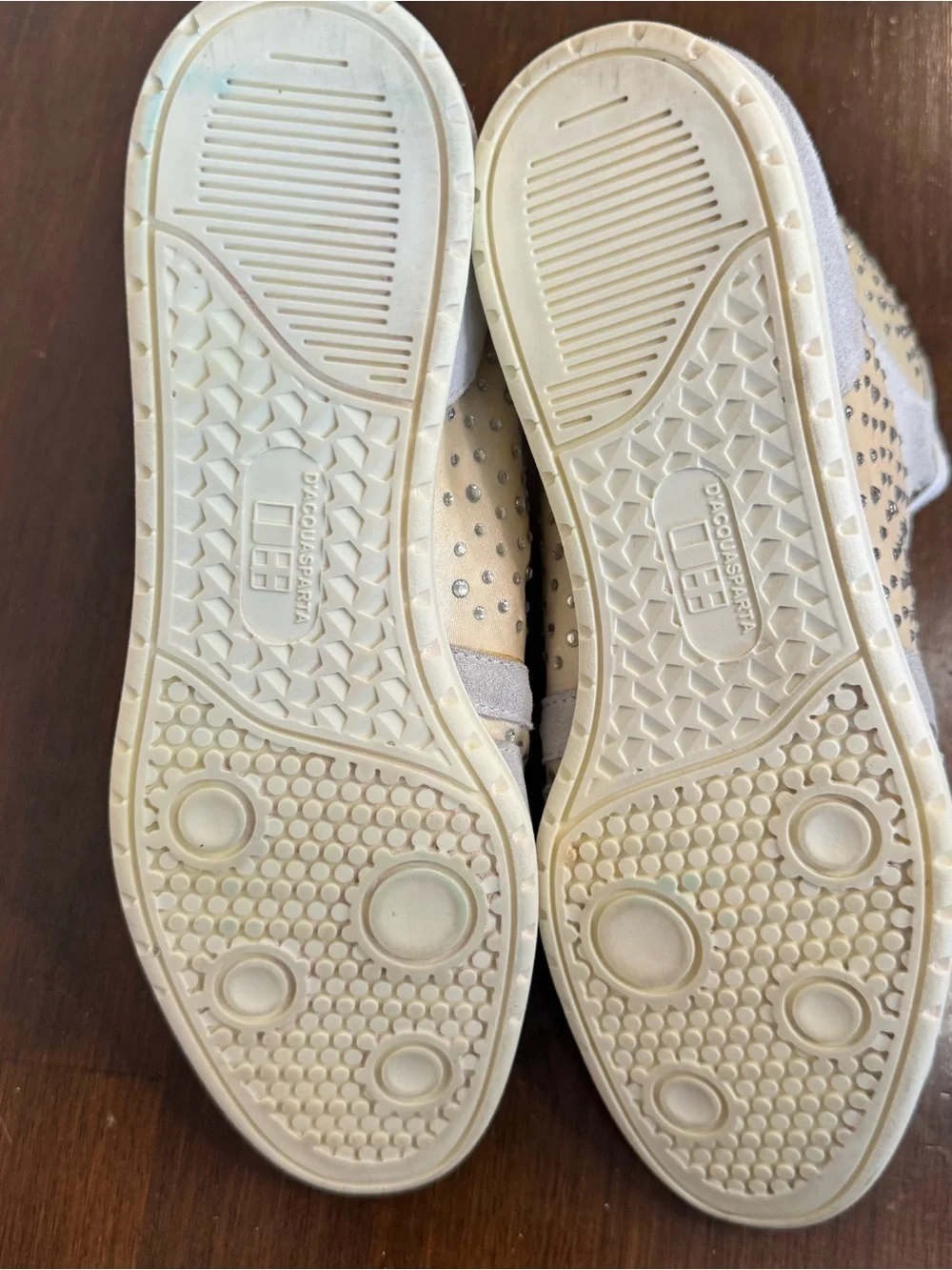 D'ACQUASPARTA Shoes Women  38 EU 7.5 US High Top Sneakers Suede Crystals Italy
